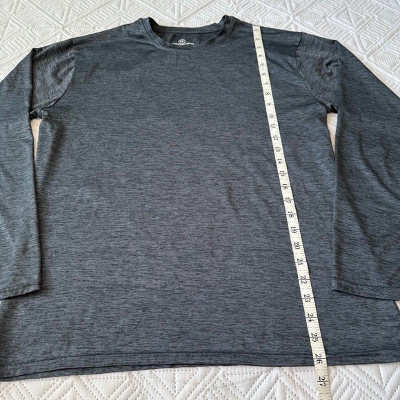 Re Realessentials Charcoal Long Sleeve Activewear Tee Size M - Picture 2 of 6